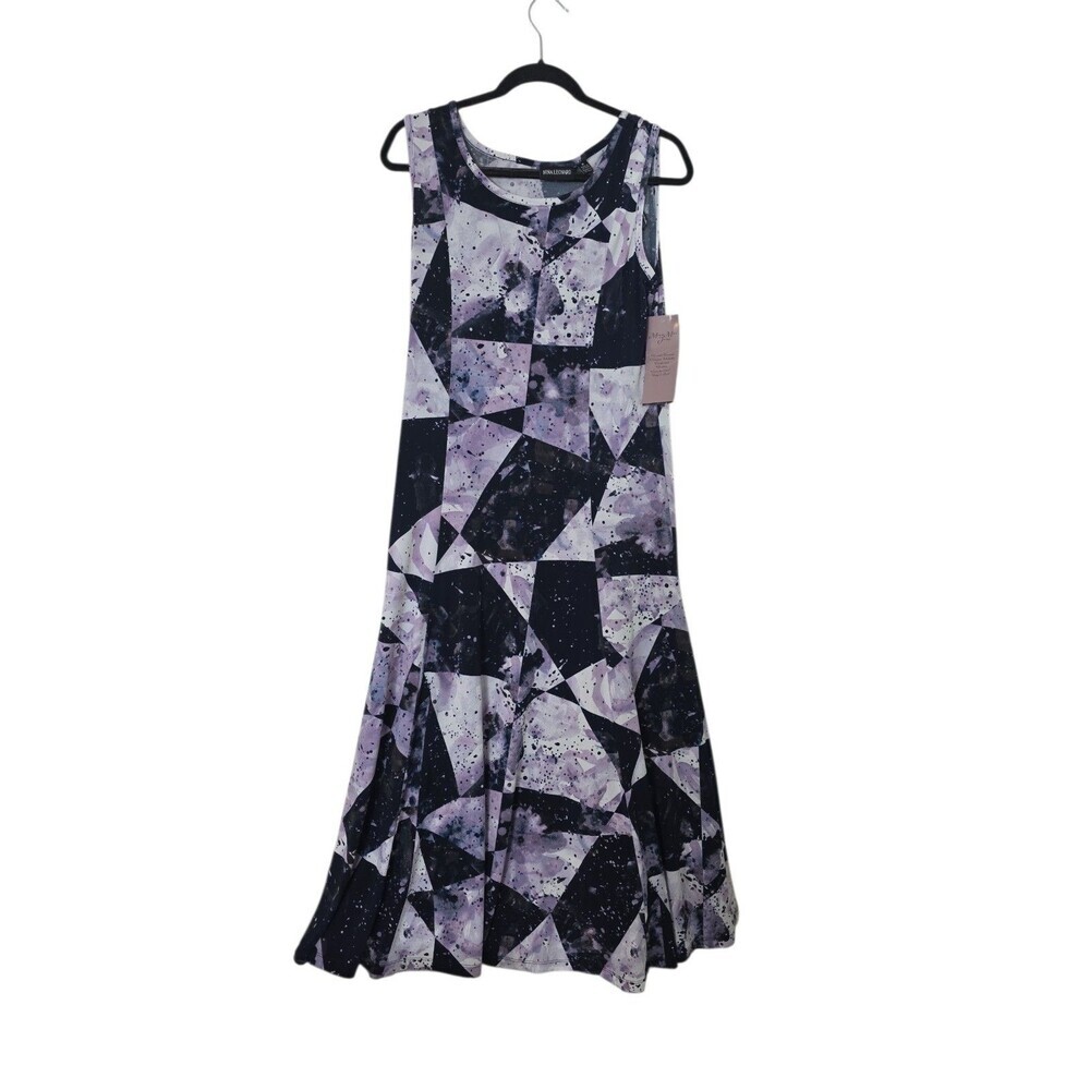 Lennie Nina Leonard Women's Size M Purple & Black Maxi Dress Ursula Style